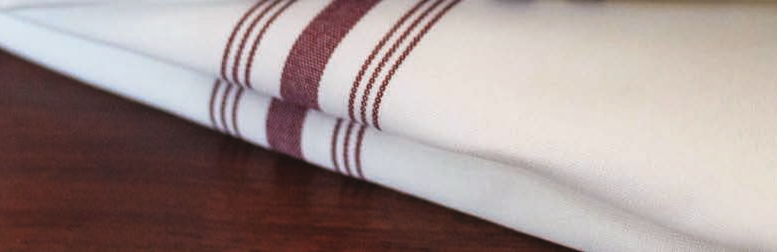 Striped Bistro Napkins made with 100% MJS Spun Polyester - 18x22 - 6.8 oz. - Burgundy Stripes